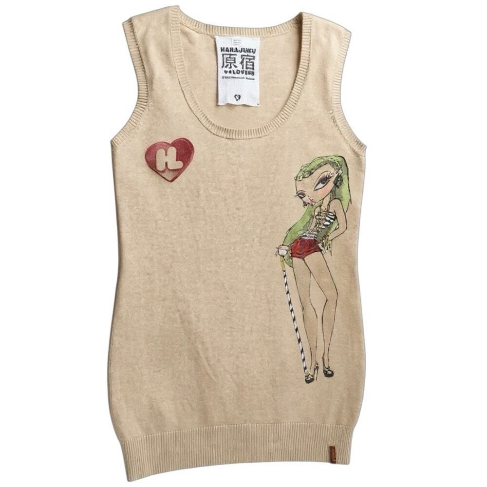 Y2k Harajuku Lovers Gwen Stefani Illustration Jumper Vest